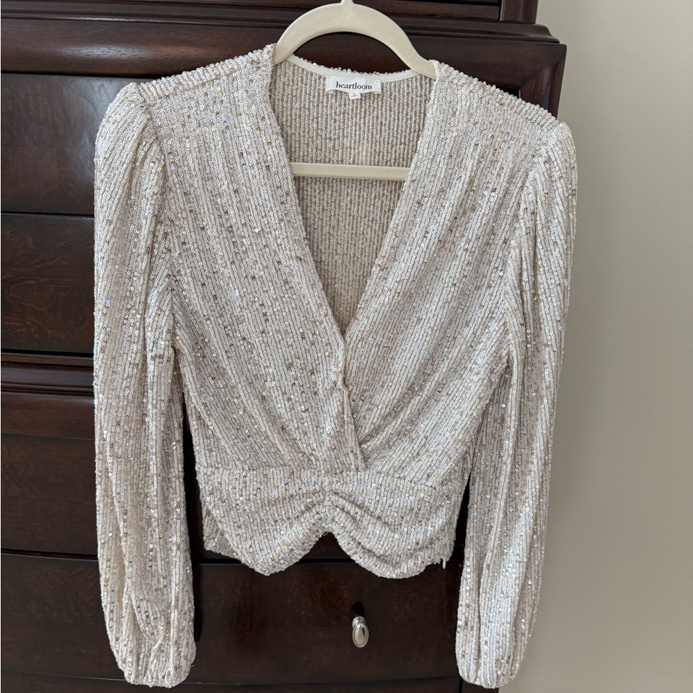 Heartlook Cream sparkle Women's Blouse